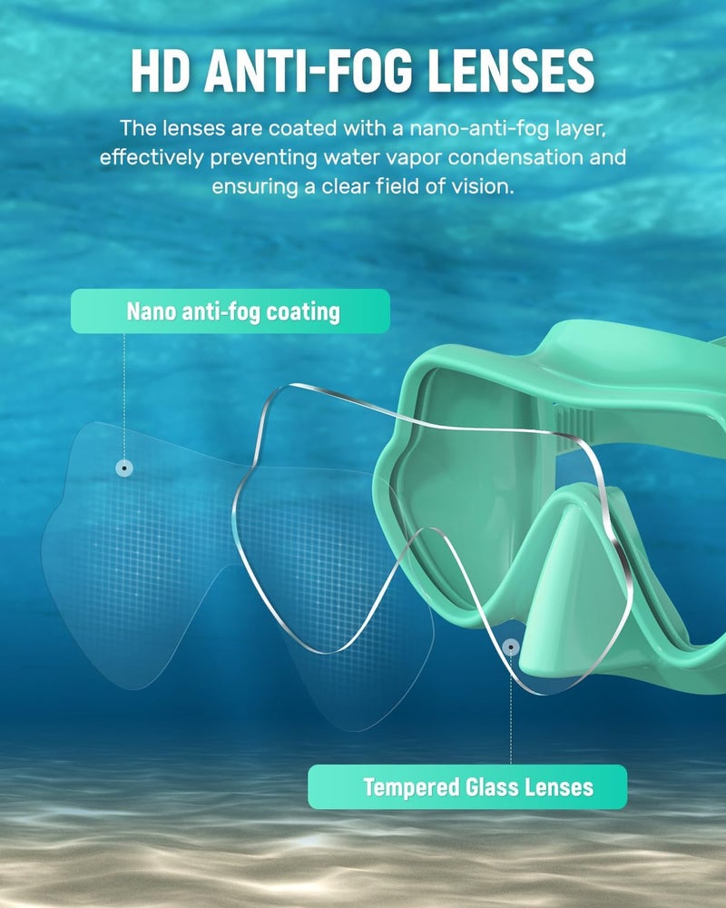 W WSTOO WSTOO Frameless Swim Goggles with Nose Cover for Adults, Panoramic Anti-Glare & Anti-Fog Tempered Glass Lenses, and Perfect Seal Food-Grade Silicone Skirt, Suitable for Snorkelling and Diving - Image 2